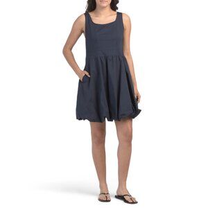 LA PICCOLA CREATIVA Navy Made In Italy Sleeveless Mini Bubble Skirt Dress
